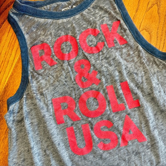 REVOLVE Chaser Rock and Roll USA Burnout Grey Tank Top NEW size small - Picture 6 of 6